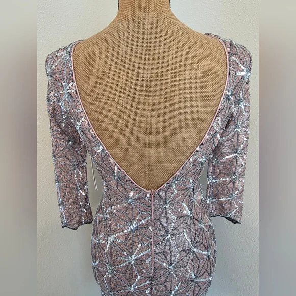 Gianni Bini Pink and Silver Sequin Dress - Picture 4 of 9